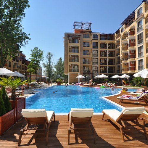 The complex Harmony Suites is based in a quiet part of Sunny Beach.